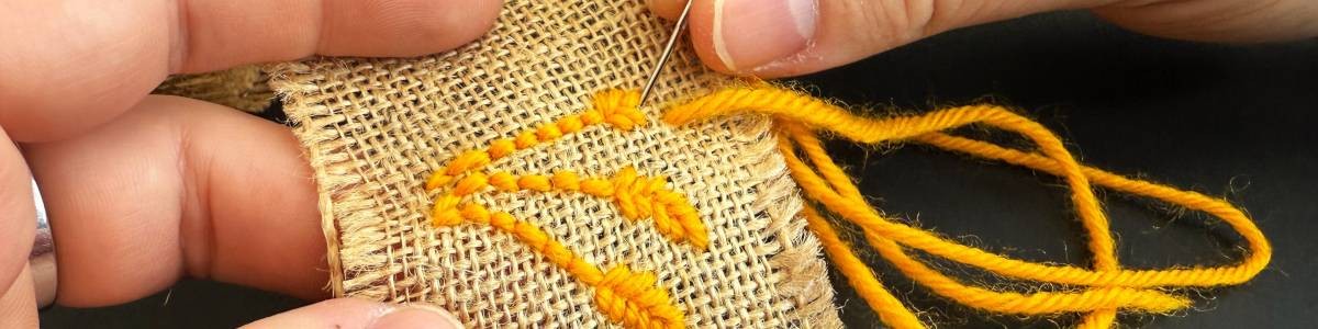 Stitched wheat banner