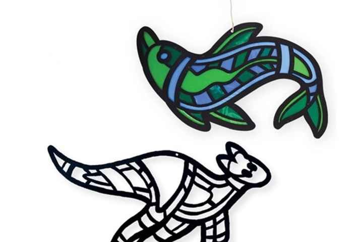 Nathalia Library - Stained Glass Animals